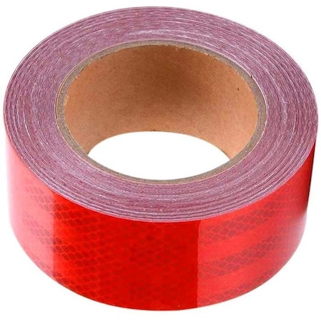 Abrams 2" in x 50' ft Diamond Trailer Truck Conspicuity DOT Class 2 Reflective Safety Tape - Red DOTC2 2 x 50-R